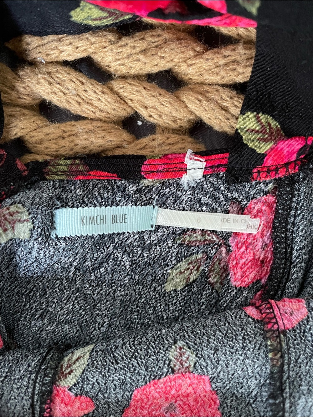 Urban Outfitters Kimchi Blue Cross Back Floral Mini Twee Dress Size 6 - Picture 5 of 6